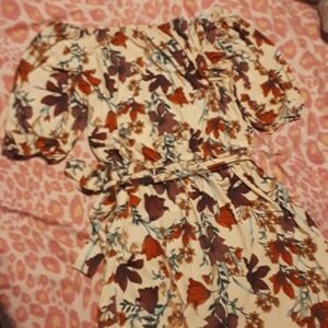 On/off shoulder peasant dress